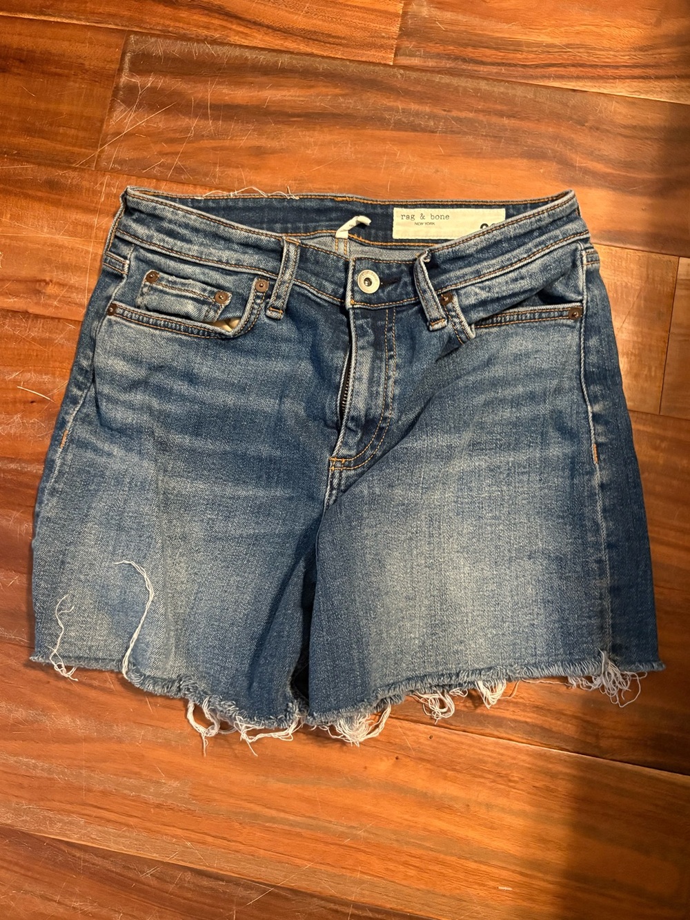Rag & Bone Nina High Rise Denim Cutoff Shorts Blue Size 26 (1475)